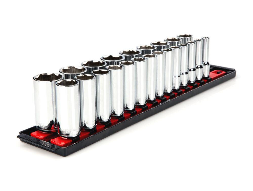 Tekton 1/2 Inch Deep 6 Point Socket Set, 23 Piece (10-32 mm)