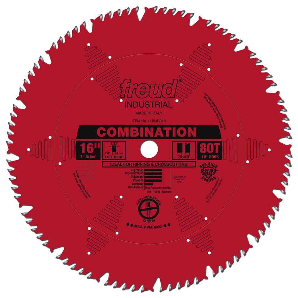 Freud 16in Combination Blade with Perma-SHIELD Coating