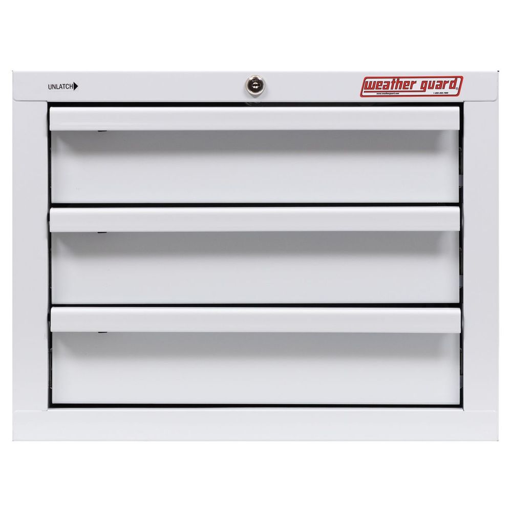 Weather Guard Steel White 3 Drawer Secure Storage Cabinet