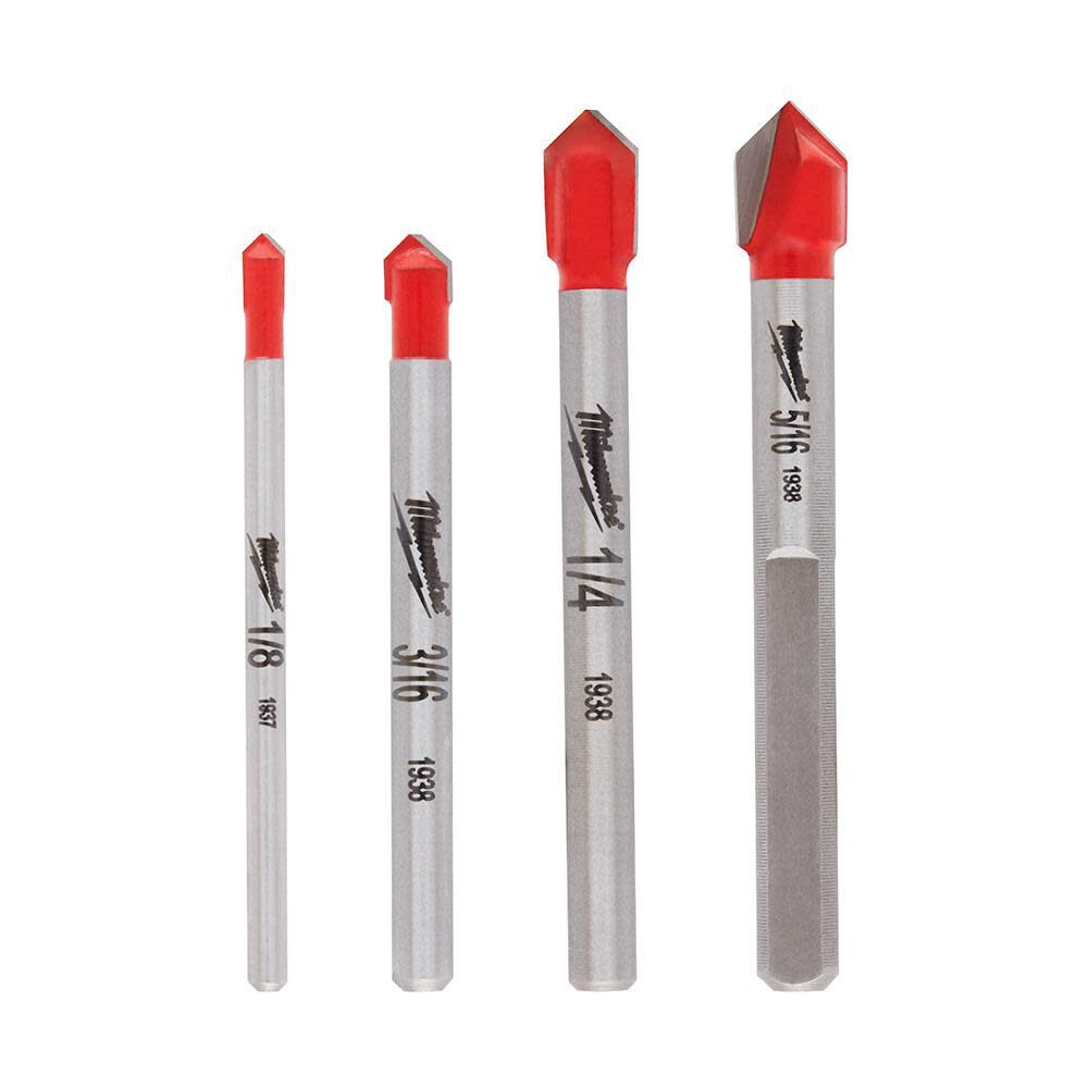 Milwaukee 4 pc Glass and Tile Bit Set