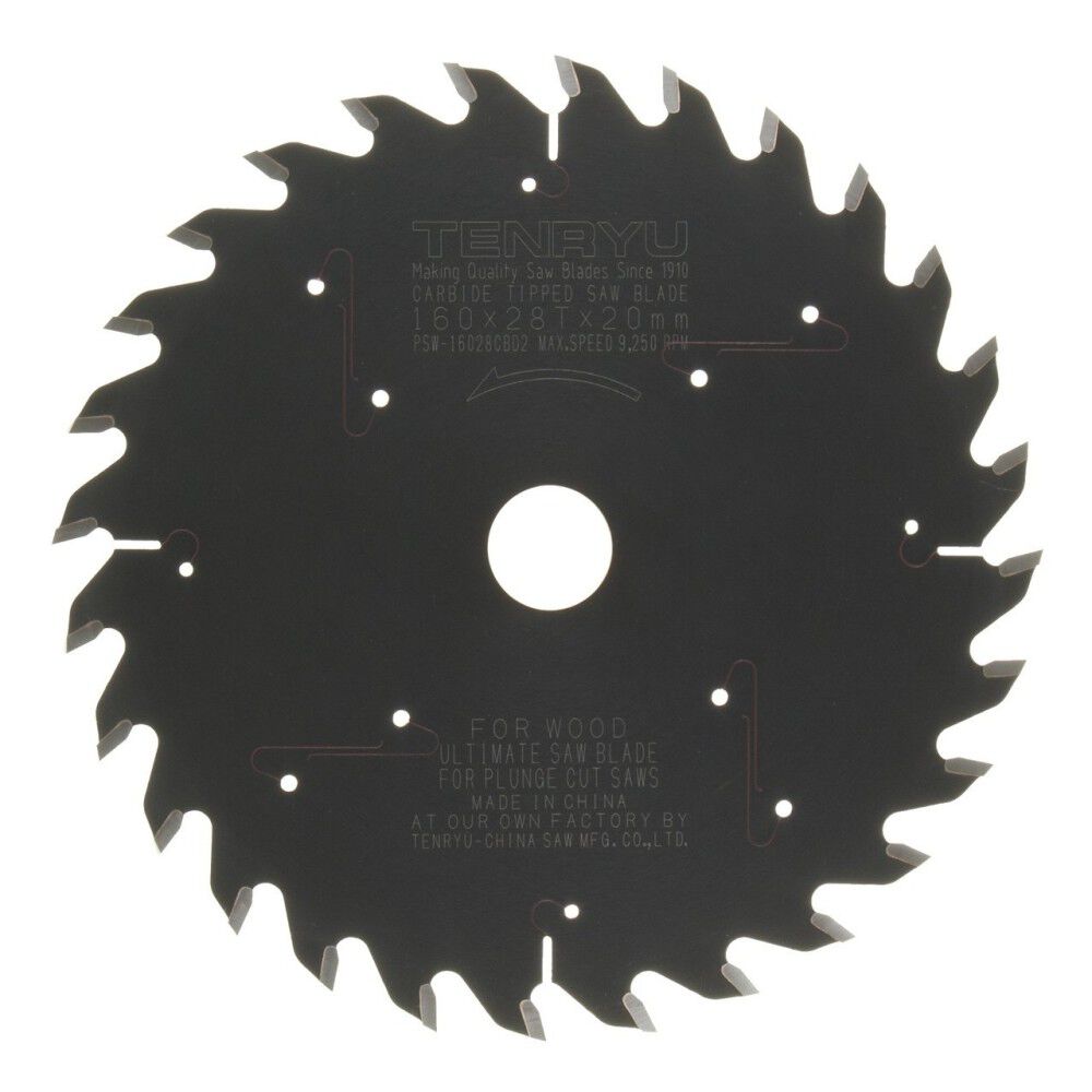 Tenryu 160 mm x 28T PTFE Coated Plunge Cut Saw Blade