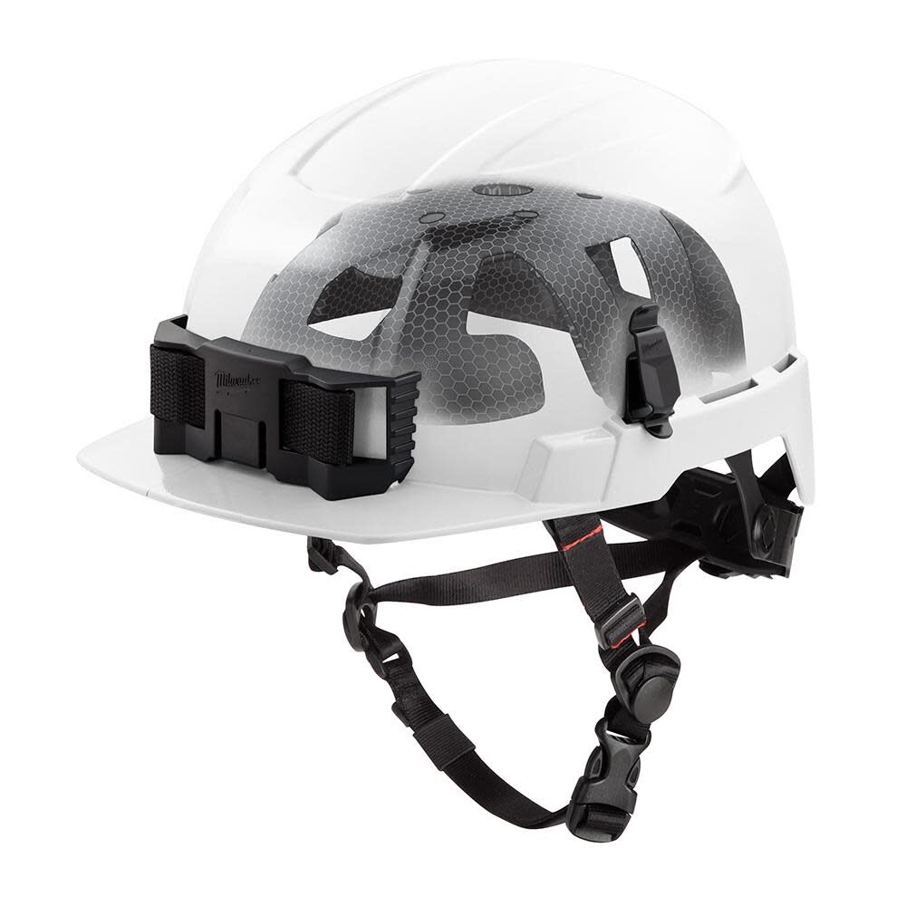 Milwaukee BOLT White Front Brim Safety Helmet with IMPACT ARMOR Liner (USA)-Type 2, Class E