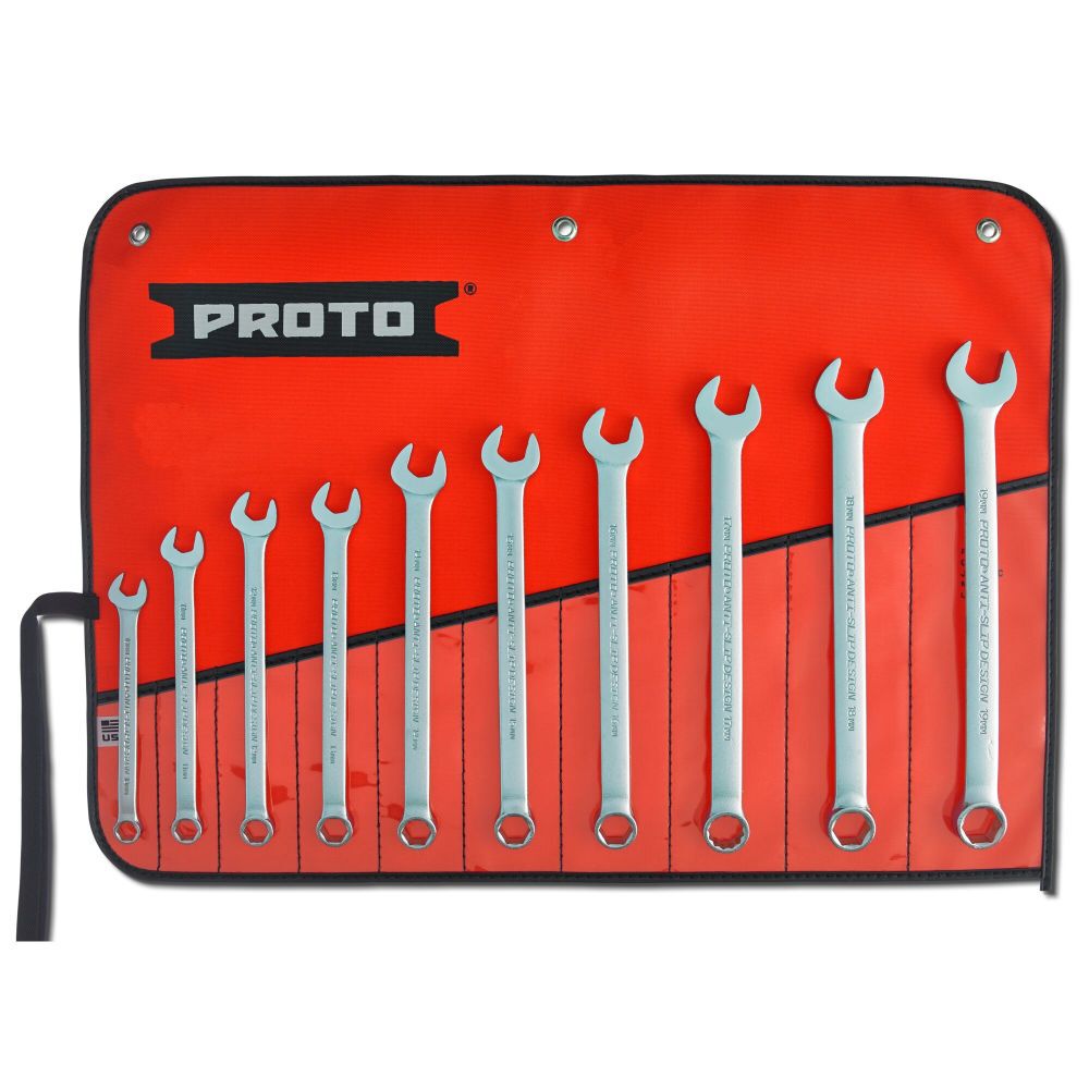 Proto Full Polish Metric Combination ASD 6 Point Wrench Set 10pc