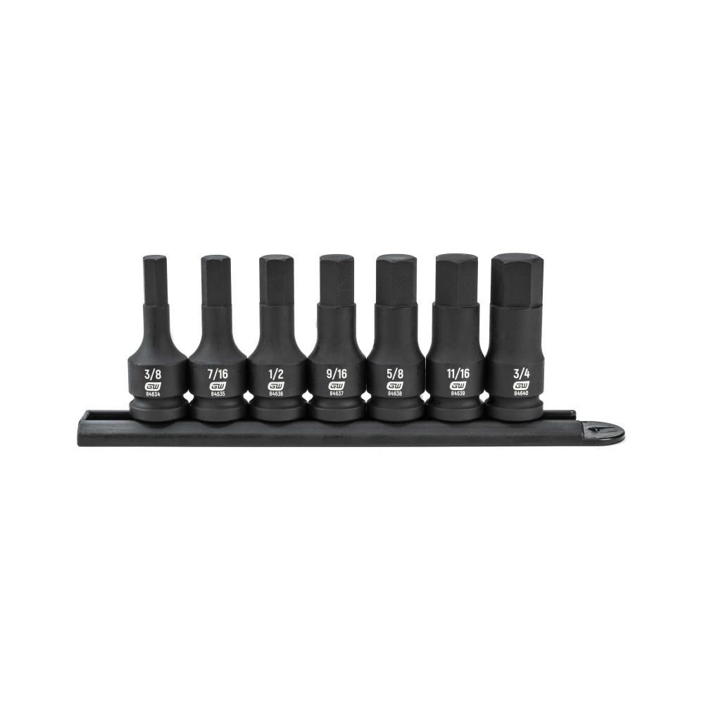 GEARWRENCH Hex Bit Impact Socket Set 7 pc. 1/2 In. Drive SAE