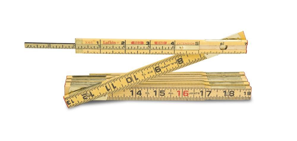 Crescent Lufkin Extension Folding Wood Rule Red End