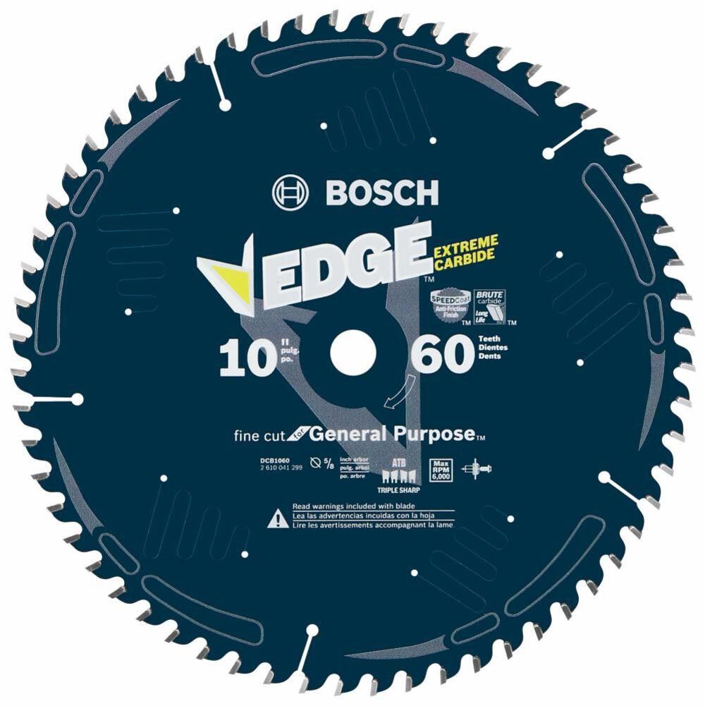 Bosch 10 Inch 60 Tooth Edge Circular Saw Blade for Fine Finish
