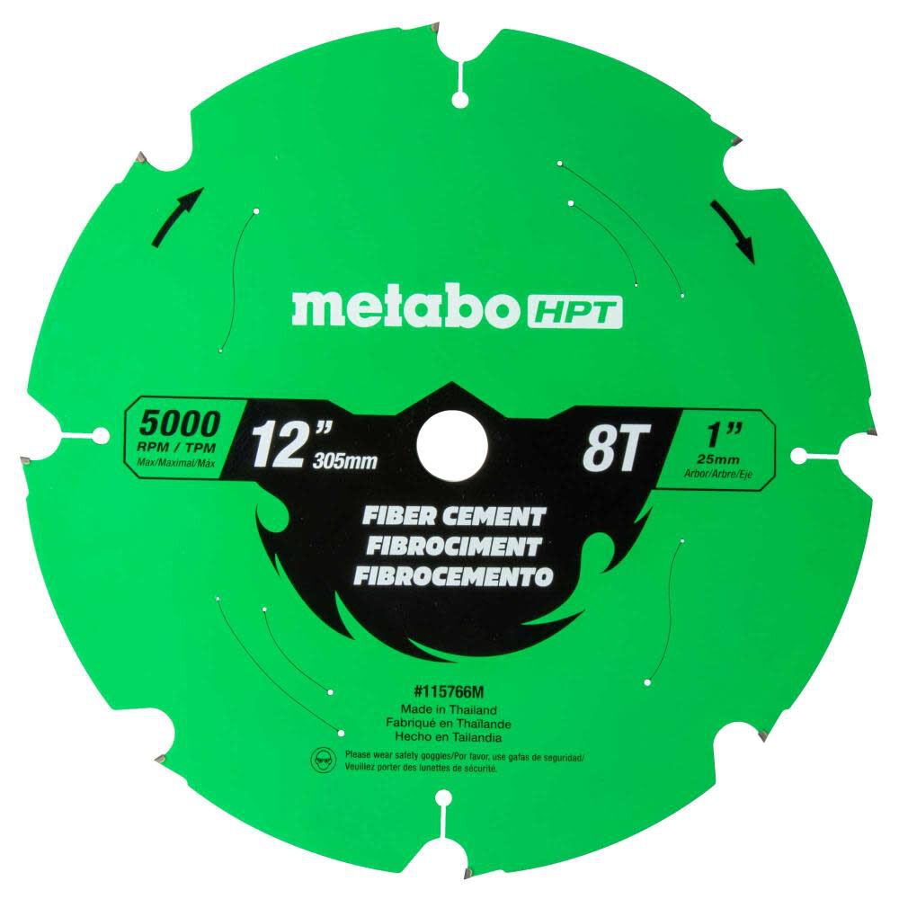 Metabo HPT Fiber Cement 12 Inch 8-Tooth Saw Blade