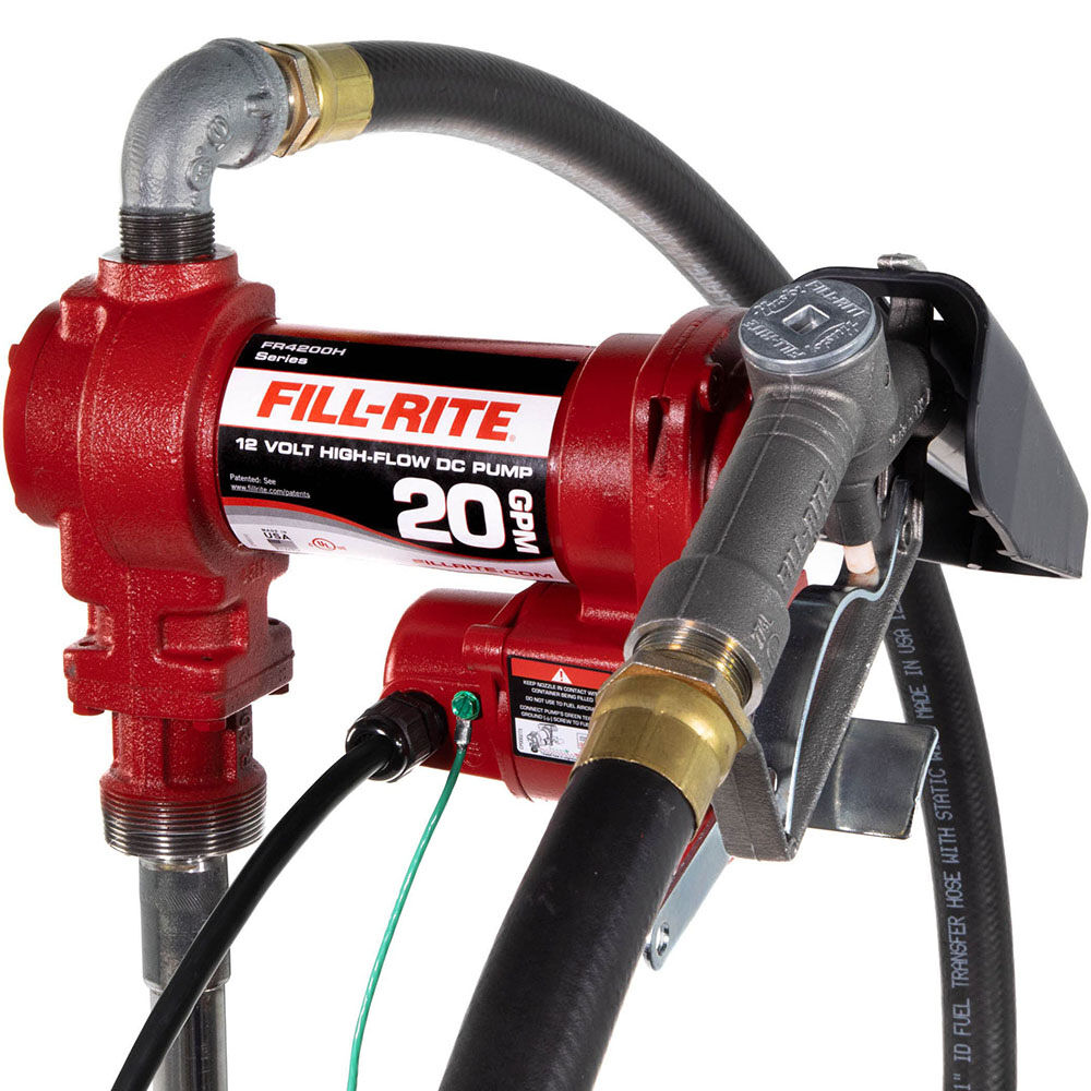 Fill-Rite Fuel Pump Kit 12VDC 20GPM Manual Nozzle Hose