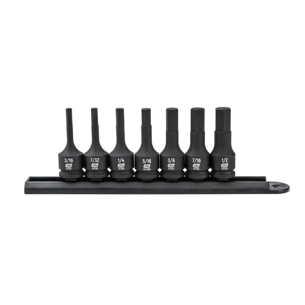 GEARWRENCH Impact Hex Bit Socket Set 7 pc. 3/8 In. Drive SAE