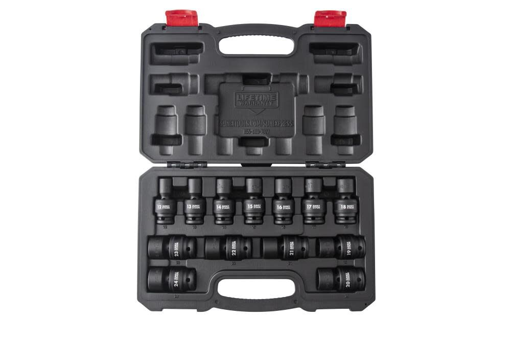 Sunex 1/2 In. Drive Metric Universal Impact Socket Set 13 pc.