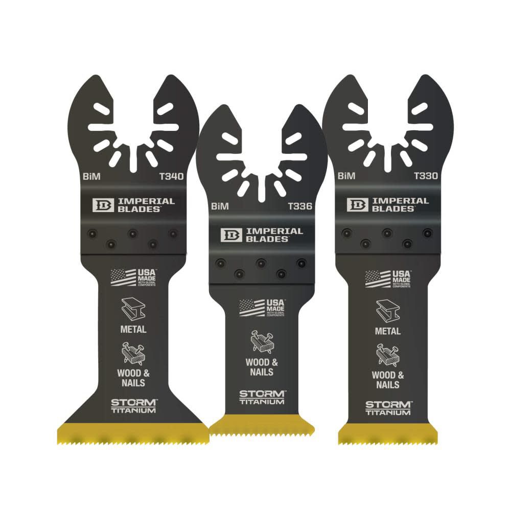 Imperial Blades IBOATV-3 One Fit Storm Titanium Metal/Wood Variety Pack 3PC