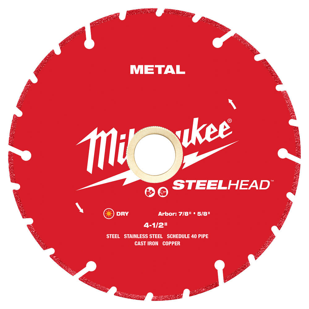 Milwaukee Steelhead 4 1/2 Inch Segmented Rim Diamond Cut-Off Blade for Metal