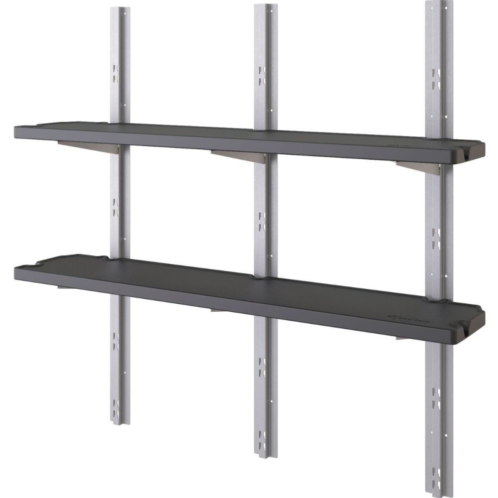 Suncast 49.65 Inch x 10 Inch x 1.25 Inch Shed Shelf Kit, Black, 2 Pack