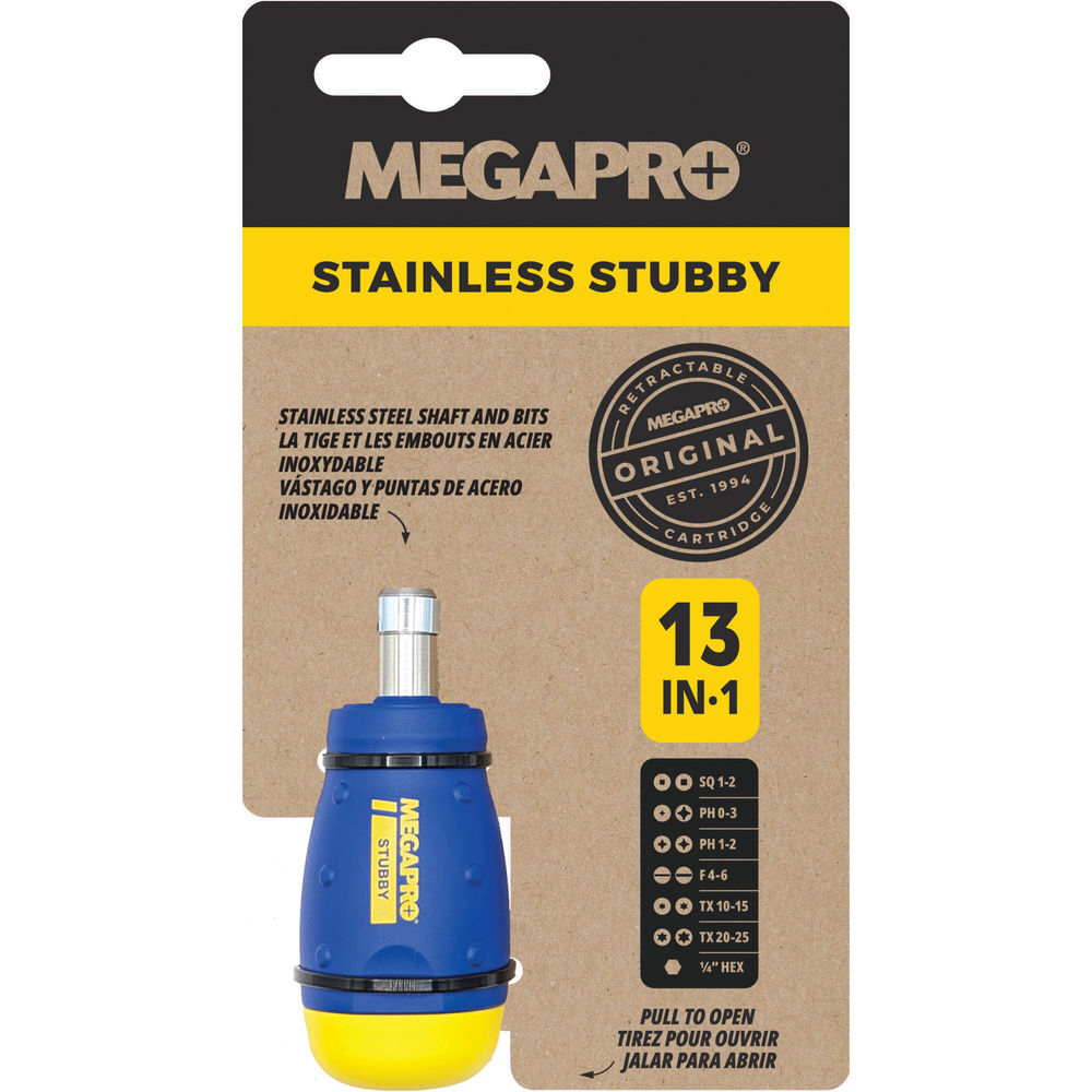 Megapro 13-in-1 4-1/2 Inch Stubby Screwdriver with Shaft and Bits
