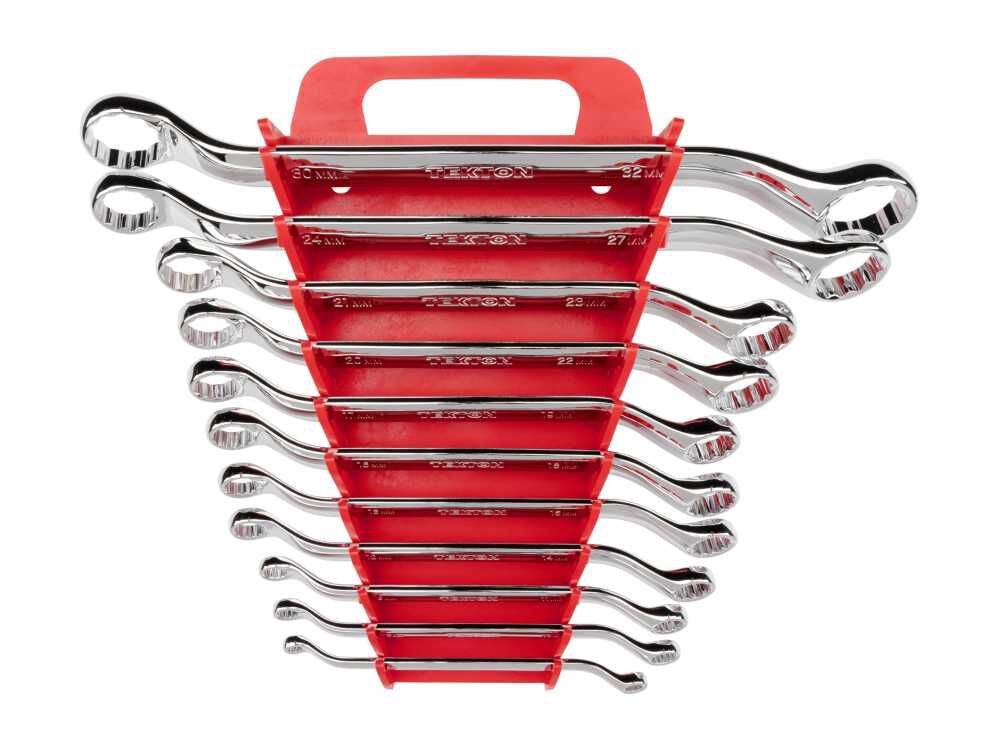 Tekton 45-Degree Offset Box End Wrench Set Holder, 11 Piece (6-32 mm)