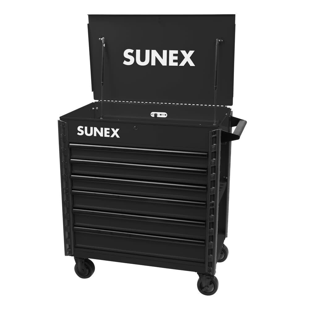 Sunex Premium Full Drawer Service Cart Black
