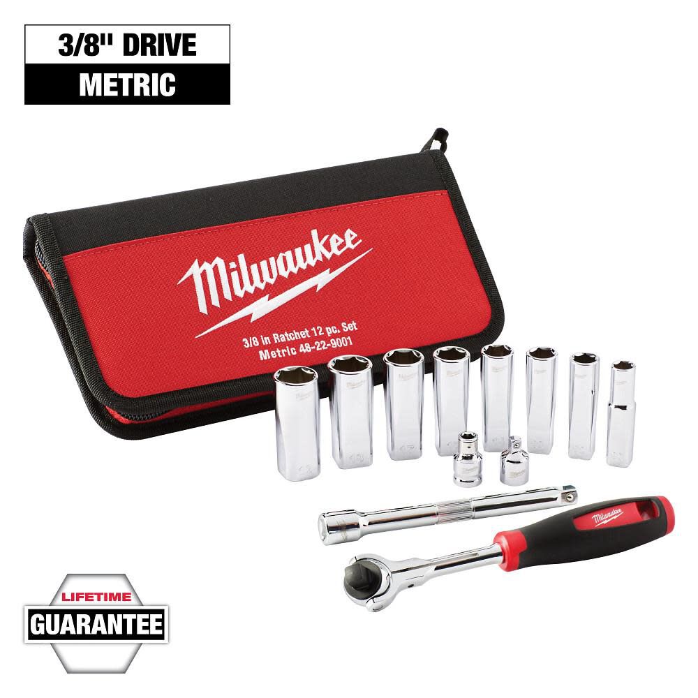 Milwaukee 12-Piece 3/8 in. Drive Metric Socket Set
