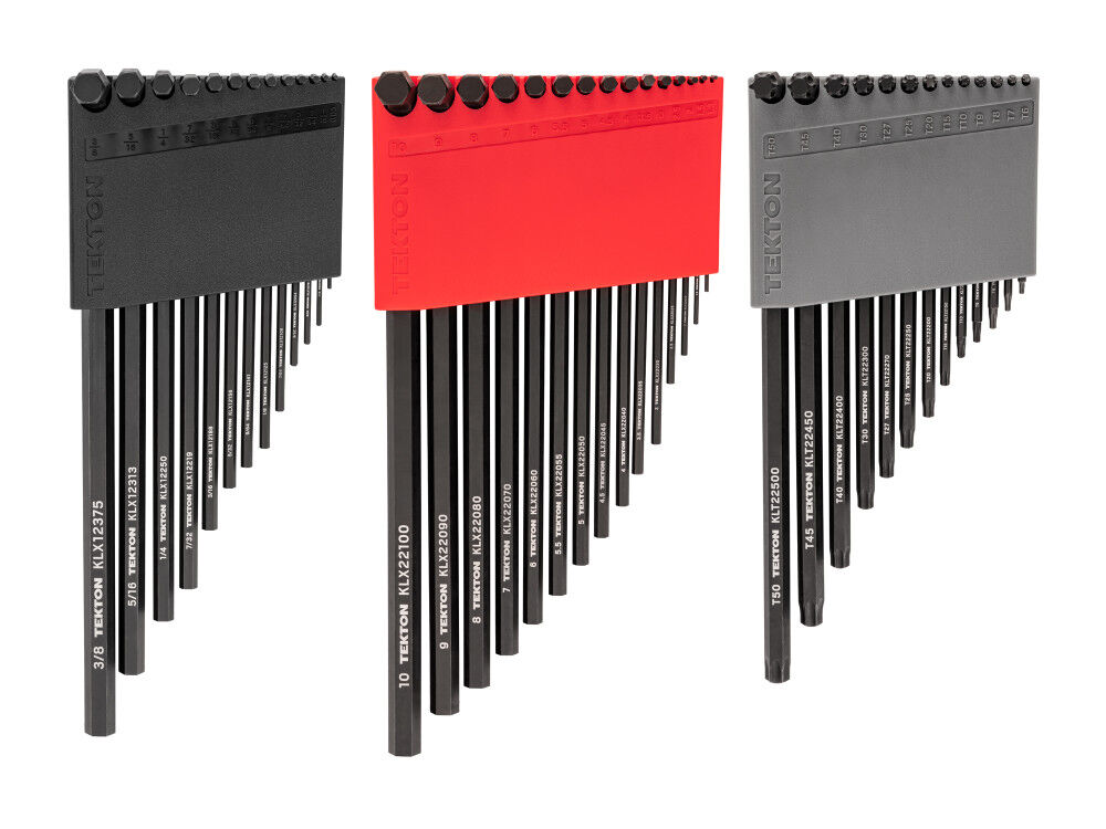 Tekton Flat End Hex Key Set, 41 Piece (0.050-3/8 Inch, 1.3-10 mm, T6-T50)