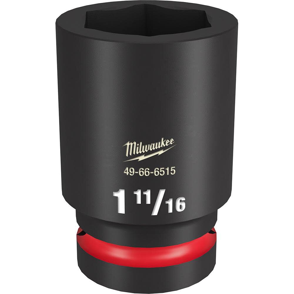 Milwaukee Impact Socket 1in Drive 1 11/16in Deep 6 Point