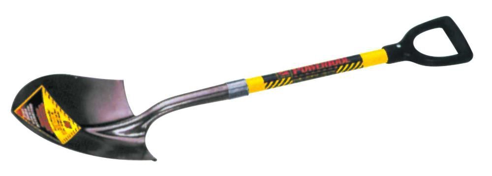 Structron Shovel Round Point Yellow Fiberglass Handle D-Grip