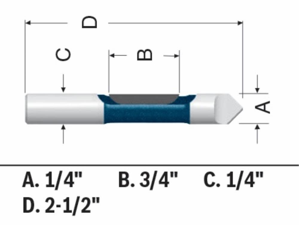 Bosch 1/4in x 3/4in Carbide Tipped Single Flute Pilot Panel Concave Router Bit