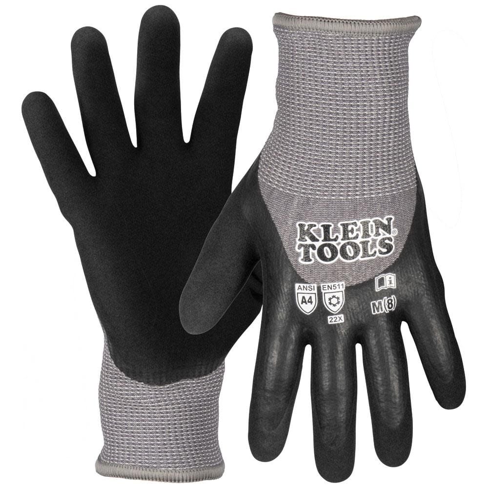 Klein Tools Winter Knit Dip Gloves, Cut A4, M