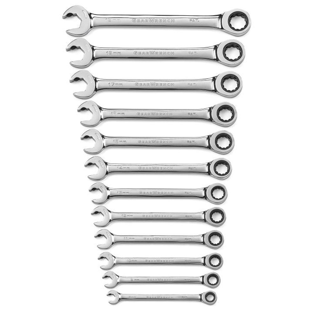 GEARWRENCH Open End Ratcheting Wrench Set 12 Pc. Metric