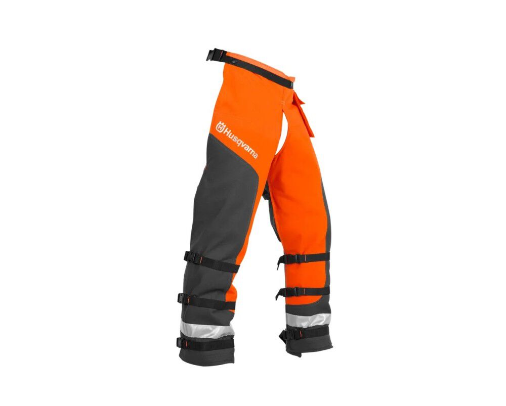 Husqvarna Polyester Apron Wrap Chainsaw HUS Chap, 36-38 Inch XS-2XL, Orange and Gray