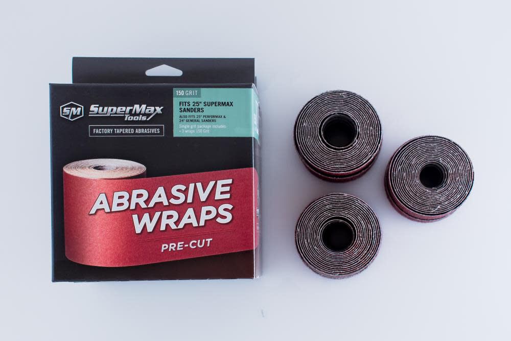 Supermax Tools 3-Pack Box 150 Grit Pre Cut abrasive for the 25 In. Drum Sander