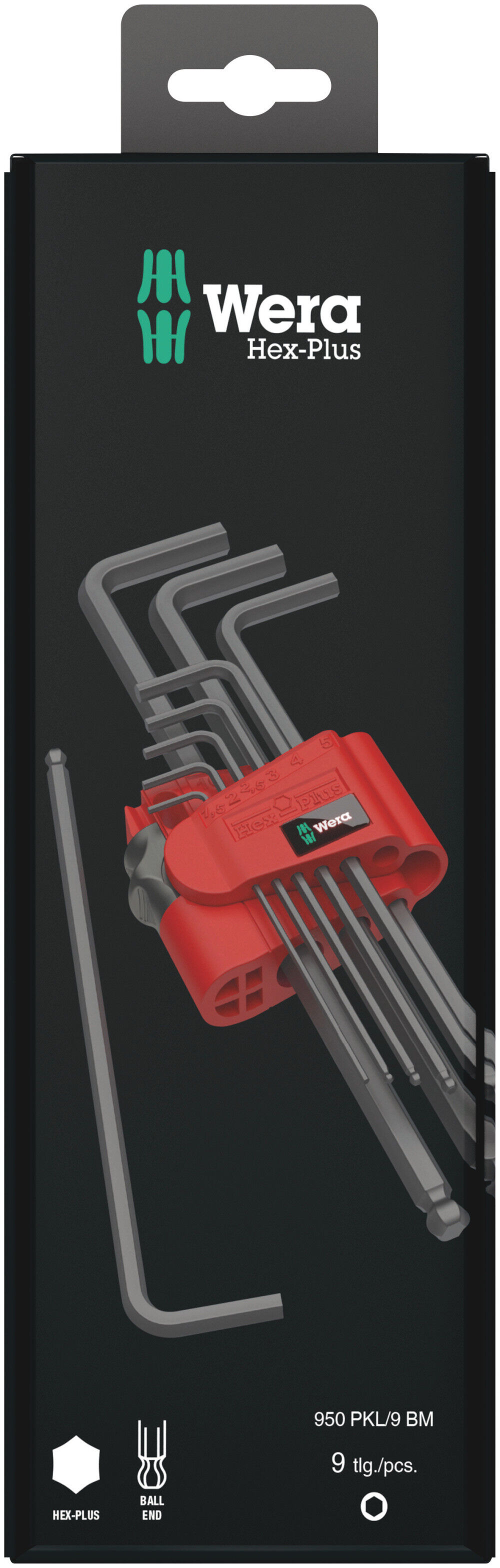 Wera Tools Metric BlackLaser 950/9 Hex-Plus 6 SB L-Key Set 9pc