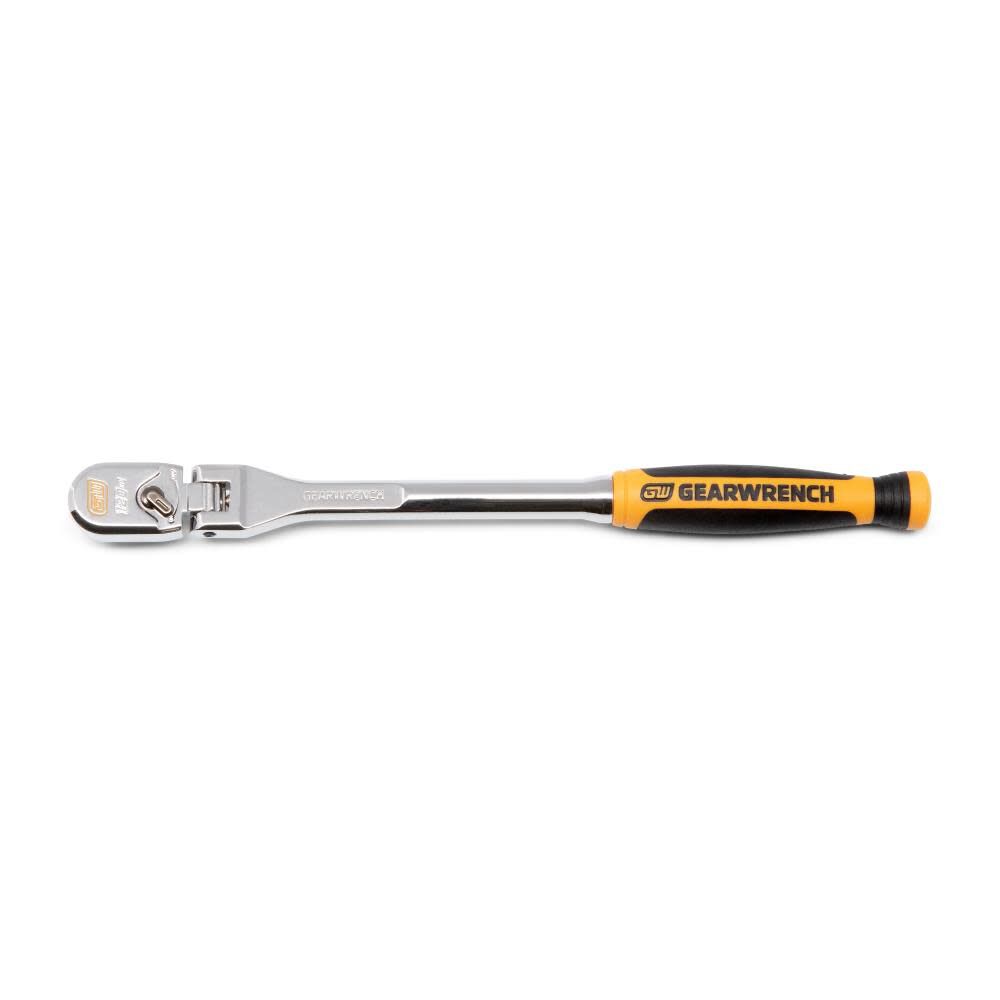 GEARWRENCH 120XP 1/4 Inch Drive Dual Material Handle Flex Head Teardrop Ratchet
