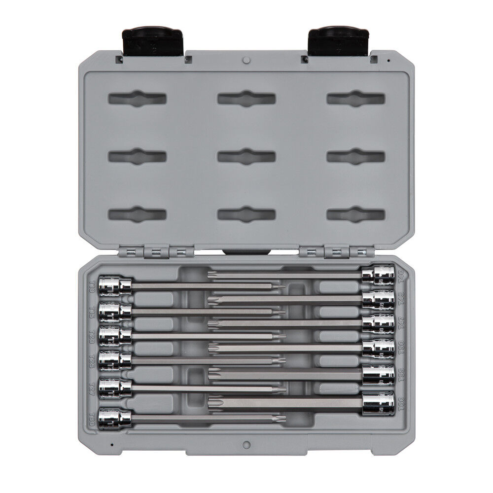 Tekton 3/8 Inch Drive Long Torx Bit Socket Set, 12 Piece (T10-T60)