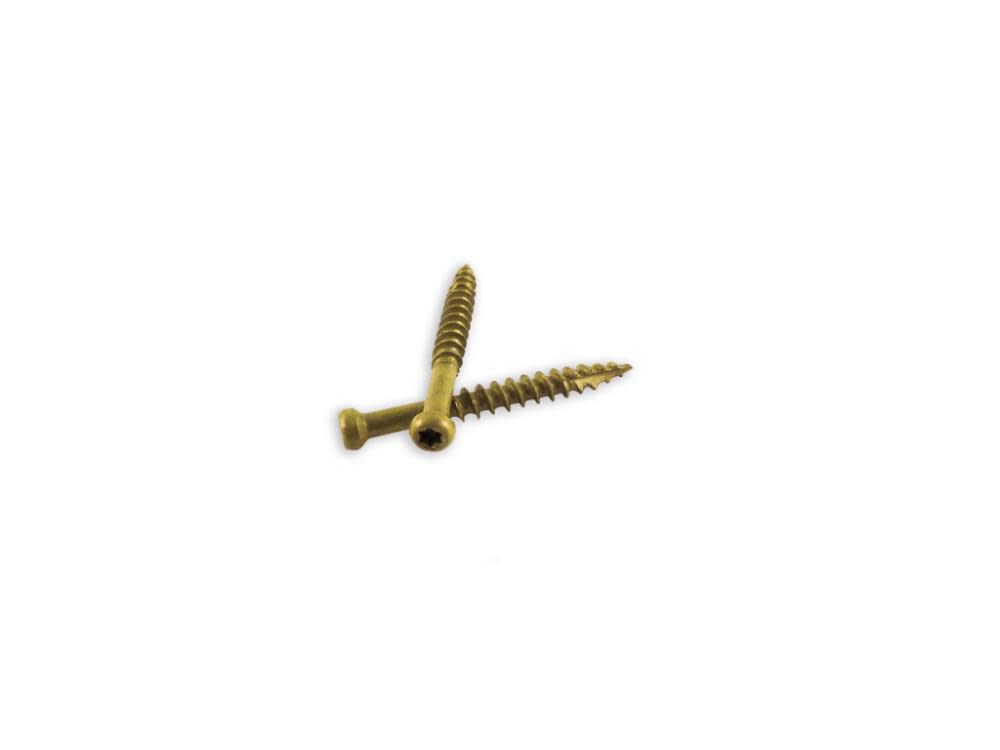 Woodpro #7 x 3-1/8 In. PPG 1000 Hour Golden E-Coat Trim Head Screws 5LB