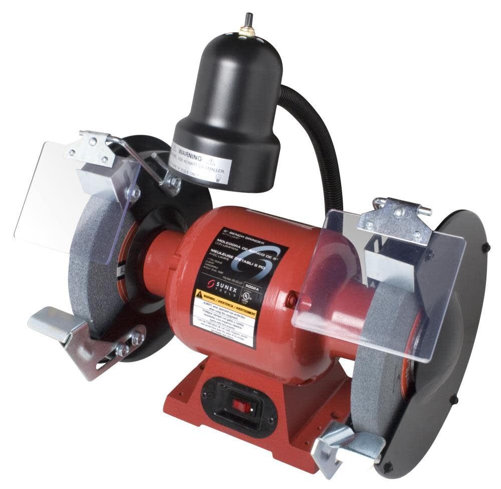 Sunex 8 In. Bench Grinder with Light