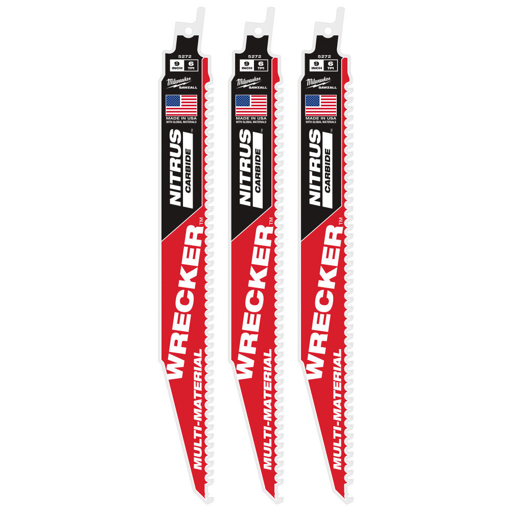 Milwaukee 9inch WRECKER with NITRUS CARBIDE 3Pk