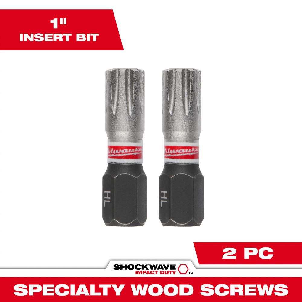 Milwaukee SHOCKWAVE 2-Piece Insert Bits for HeadLOK Wood Screws (2 Pack)
