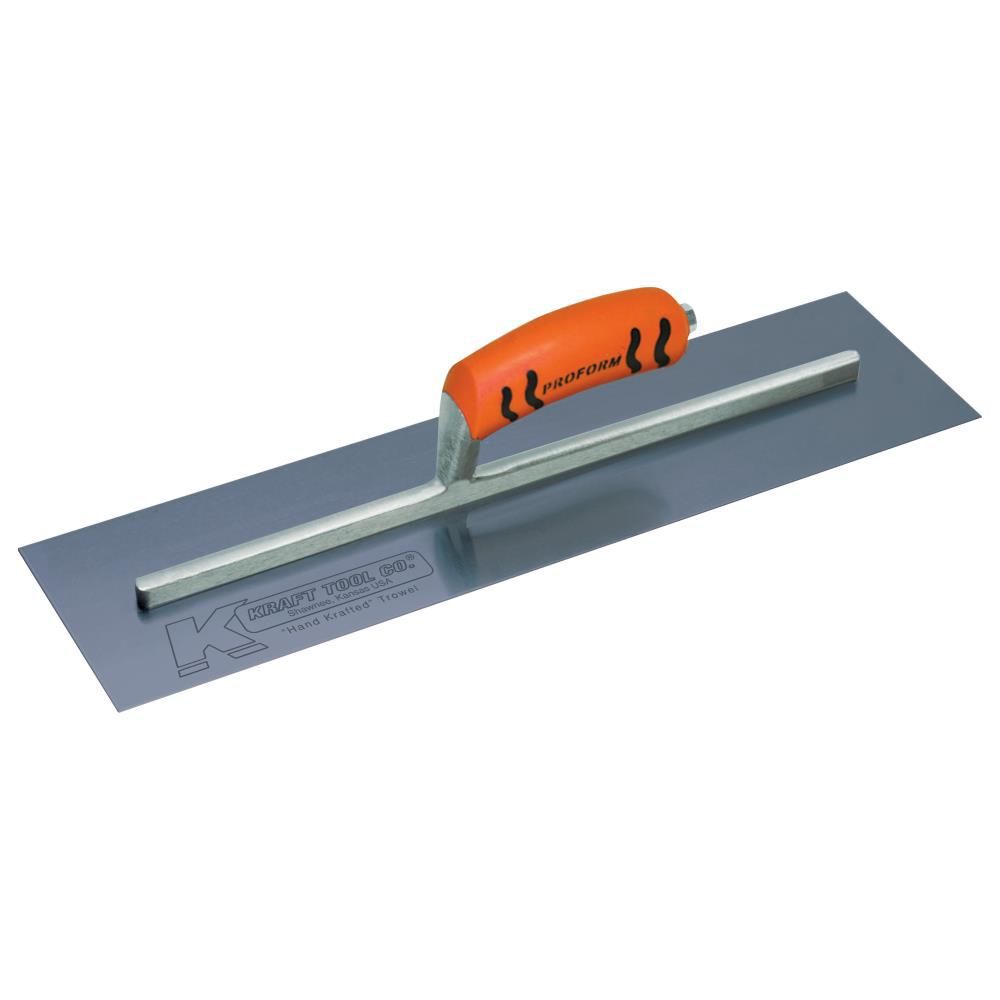 Kraft Tool Co 14 In. x 3 In. Blue Steel Cement Trowel with ProForm Handle