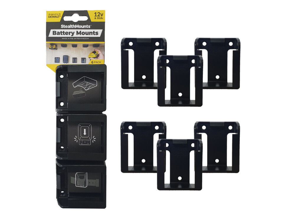 Stealthmounts Battery Mounts for Dewalt 12v Black