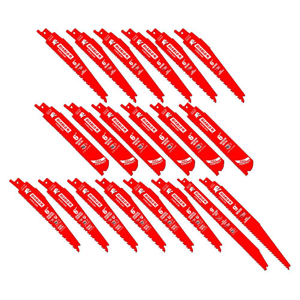 Diablo Tools NailEmbedded Wood and Metal Reciprocating Blade Set, 20 Piece