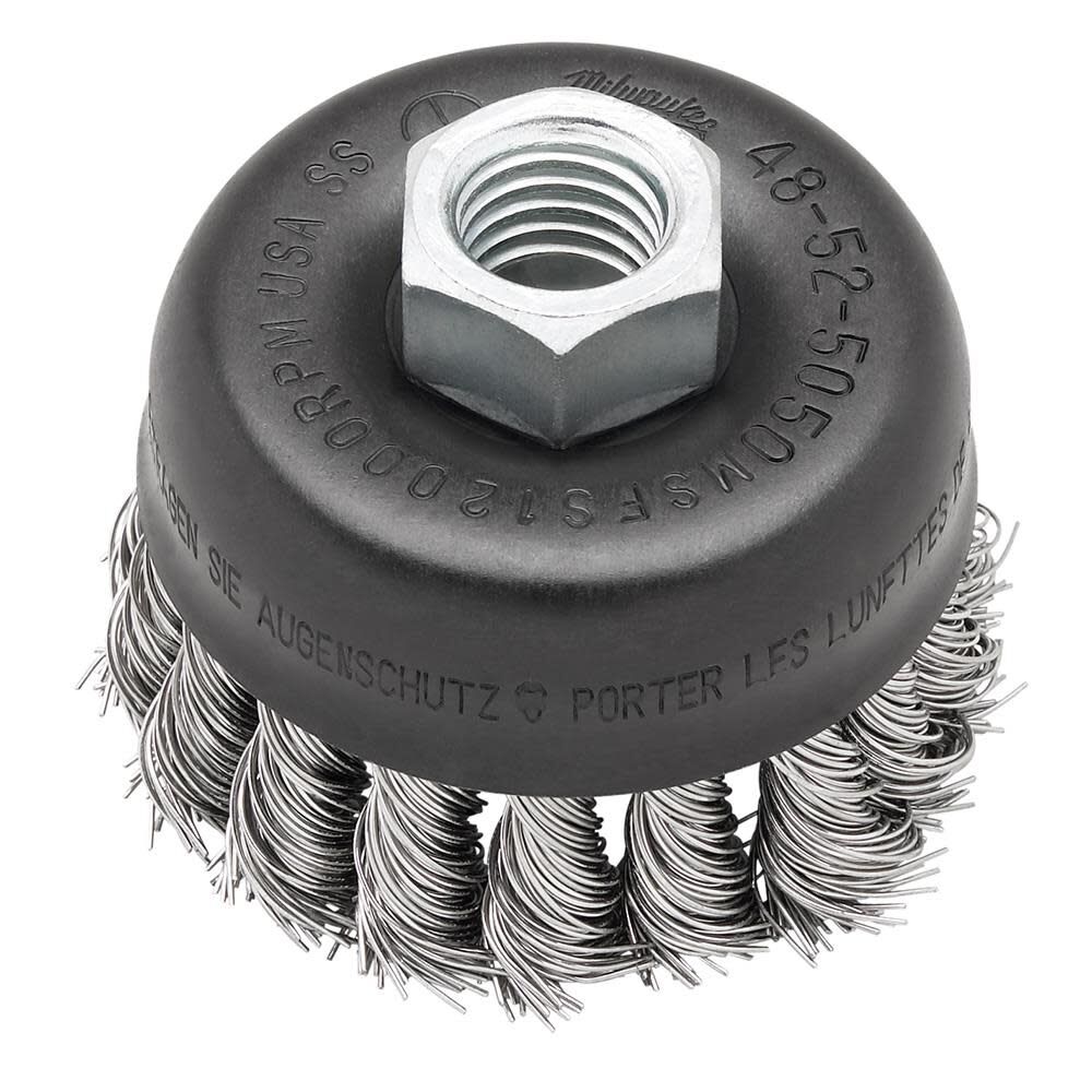 Milwaukee 3 Inch Stainless Steel Knot Wire Cup Brush