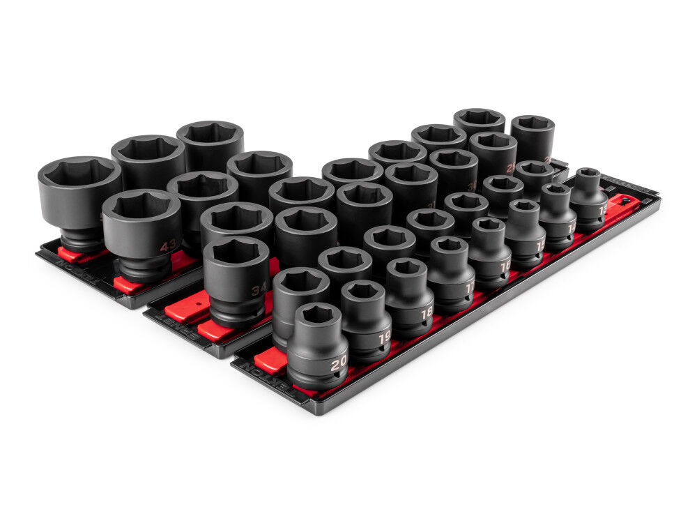 Tekton 3/4 Inch 6 Point Impact Socket Set, 34 Pieces (13-50 mm)