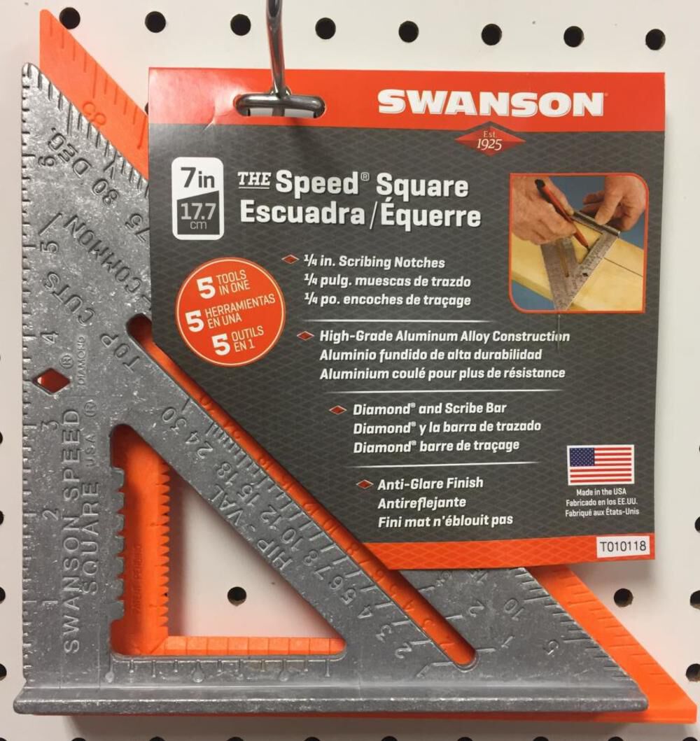 Swanson Tool 7 Inch Speed Square with 8 Inch Speedlite Square
