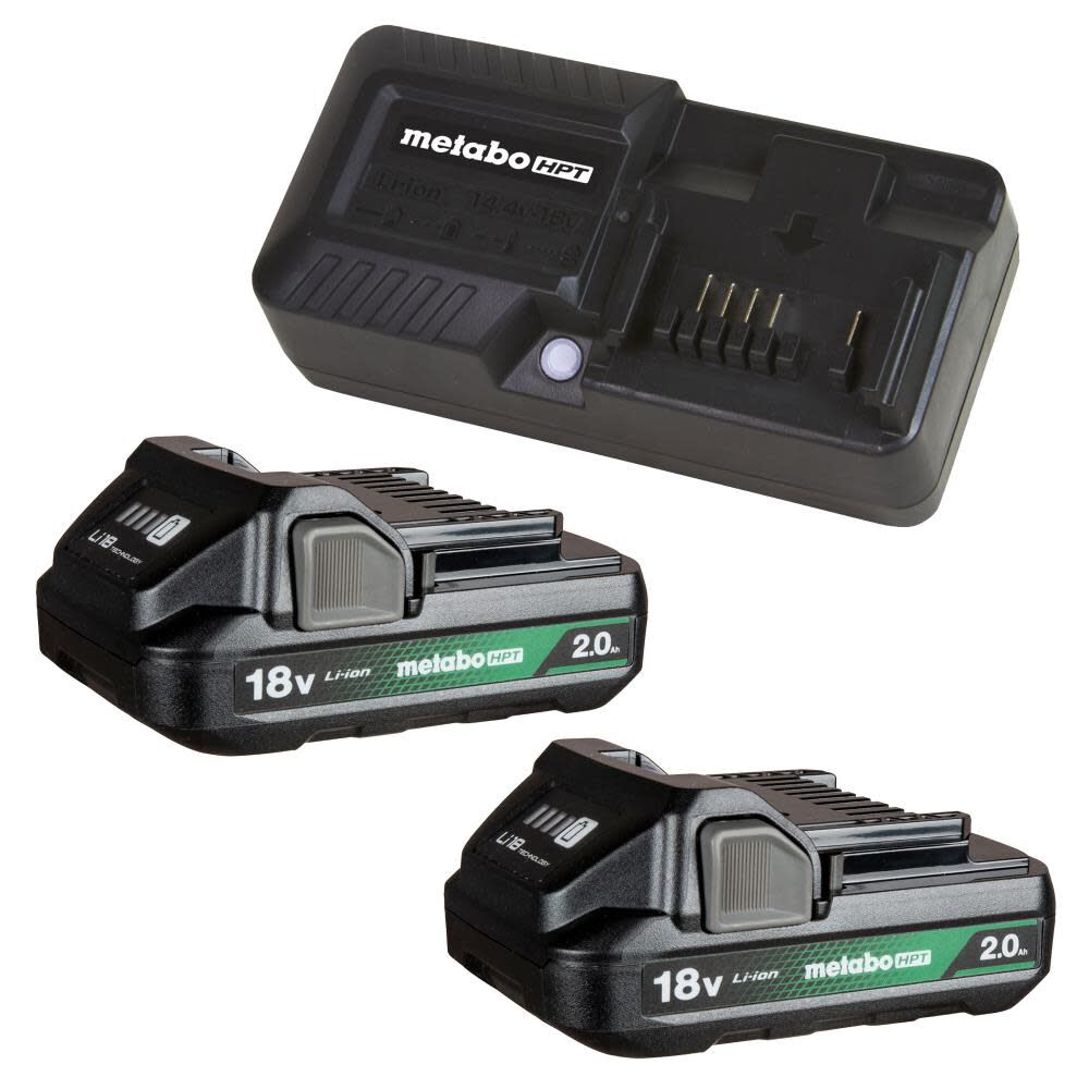 Metabo HPT 18V Lithium Ion 2Ah Batteries Charger Kit