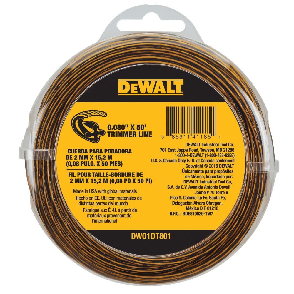 DEWALT Trimmer Line 0.080 In. x 50 Ft.