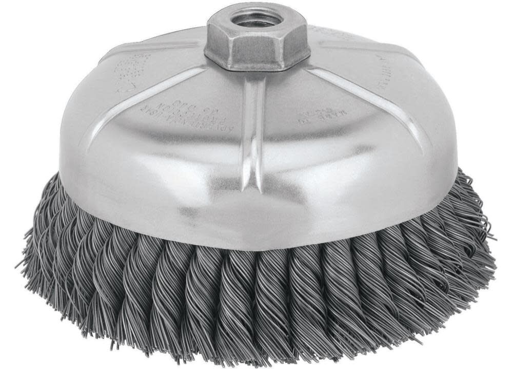 DEWALT 6in x 5/8in-11 HP .020 Carbon Knot Wire Cup Brush