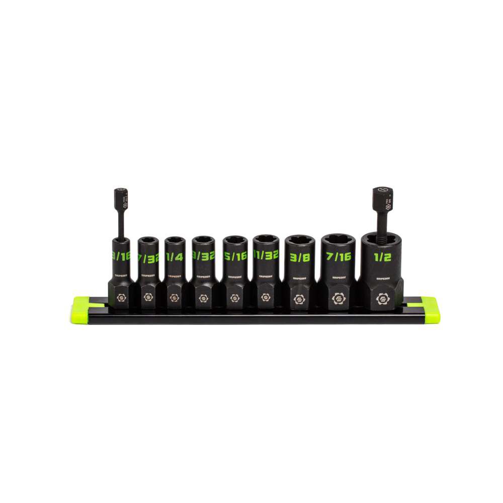 GripEdge Tools Rounding Prevention Technology 1/4 Inch Drive SAE Socket Extractor Set 9 Pieces