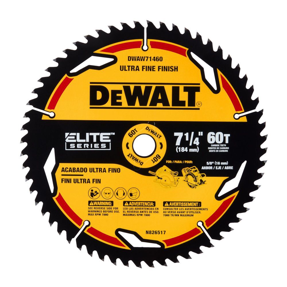 DEWALT Circular Saw Blade 7 1/4in 60T