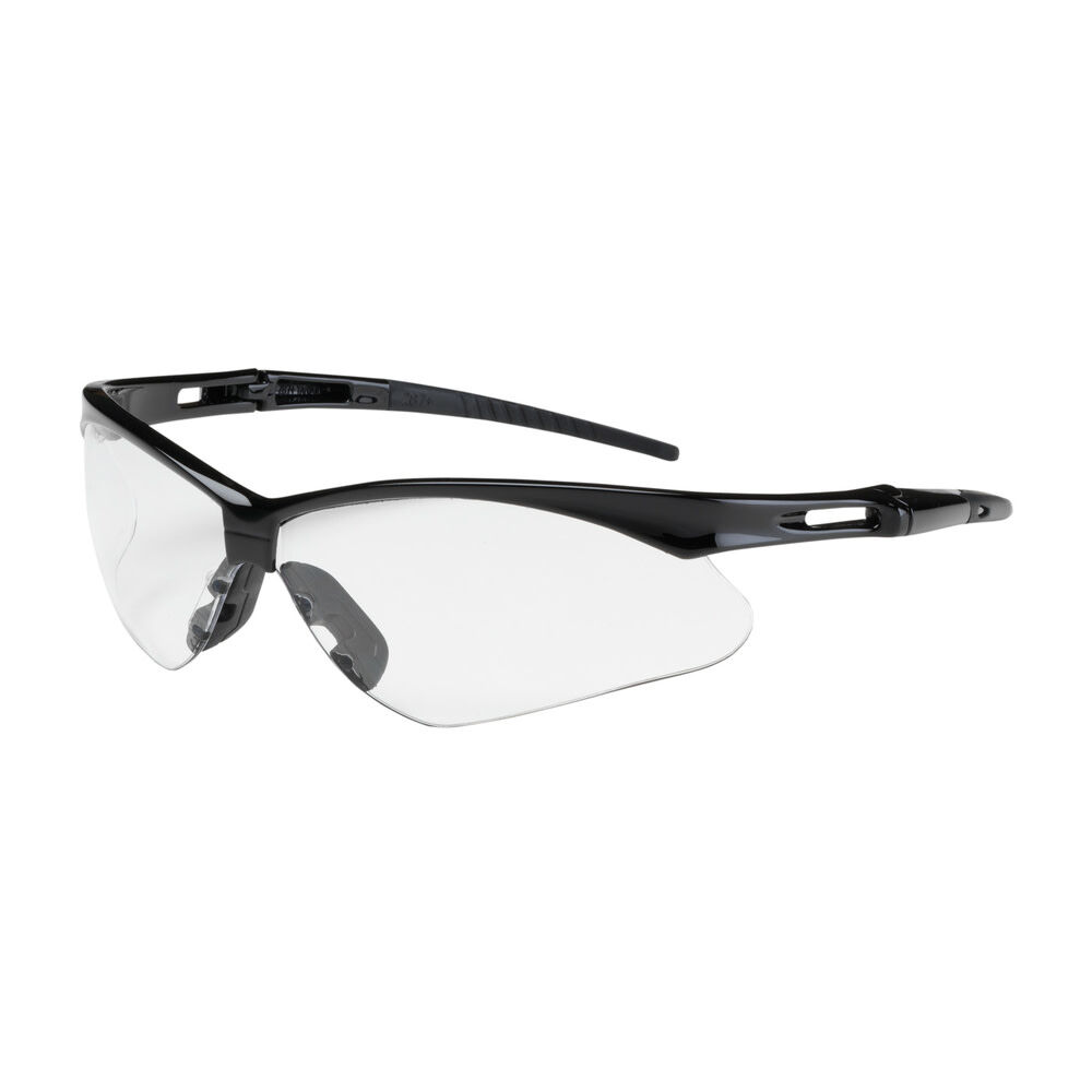 Protective Industrial Products Anser Semi-Rimless Safety Glasses with Black Frame Clear Lens and FogLess 3Sixty Coating Including Neck Cord