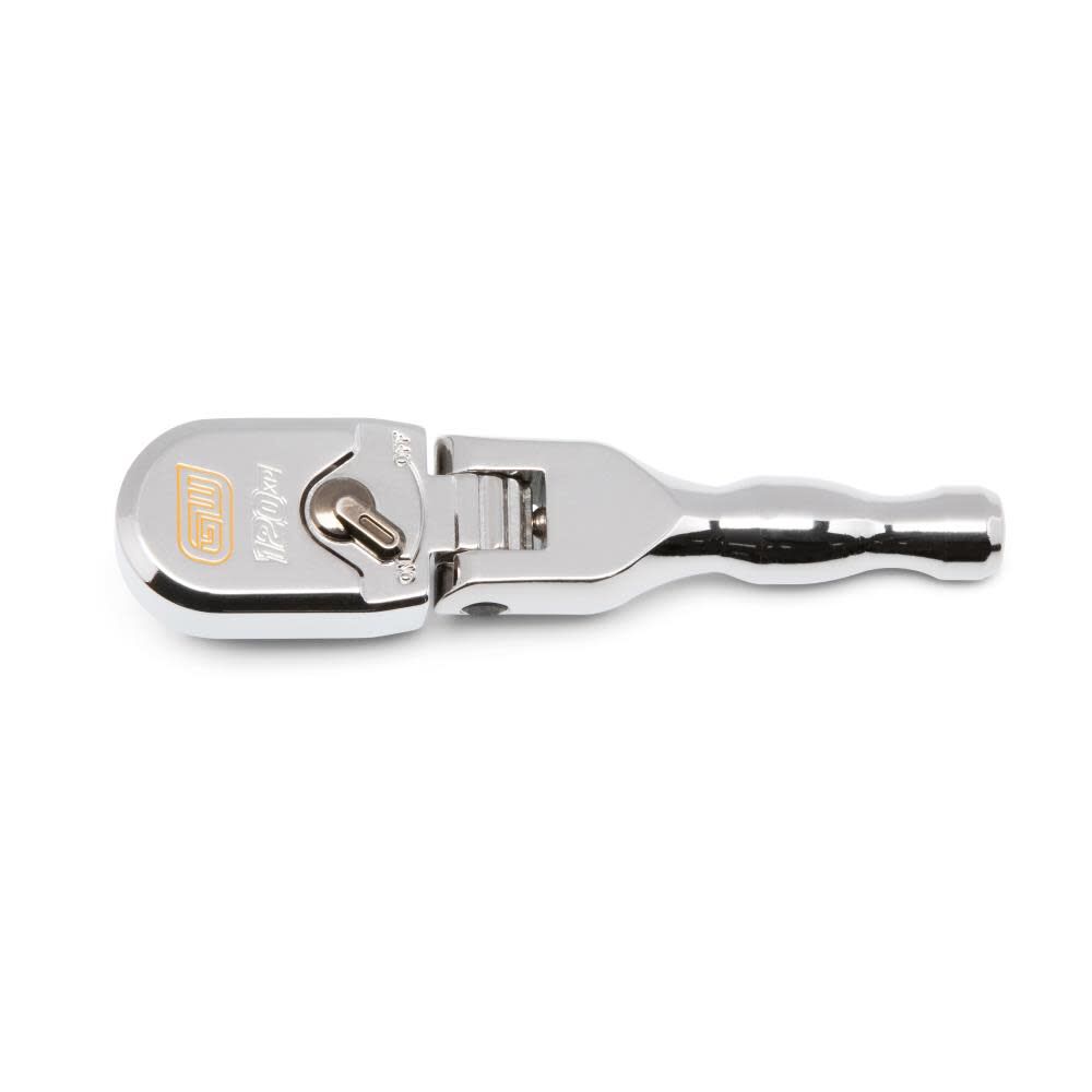 GEARWRENCH 120XP 3/8 Inch Drive Full Polish Chrome Stubby Flex Head Teardrop Ratchet