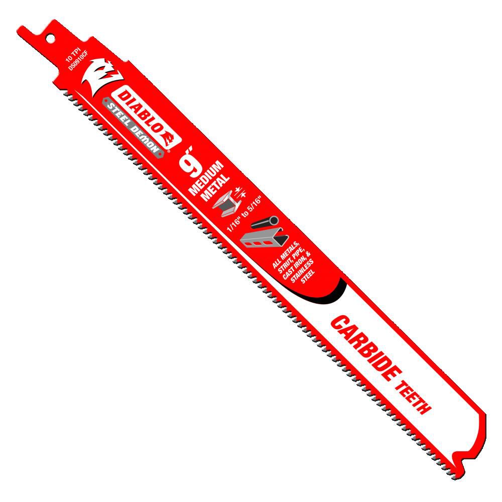 Diablo Tools 9in Steel Demon Carbide Recip Blades for Medium Metal Cutting